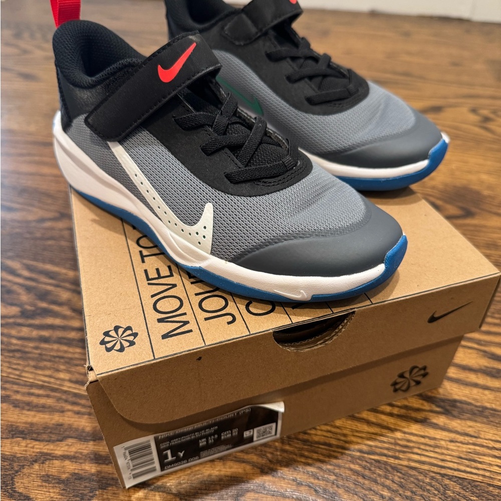 Nike Kids' Black, Gray, and Blue Sneakers